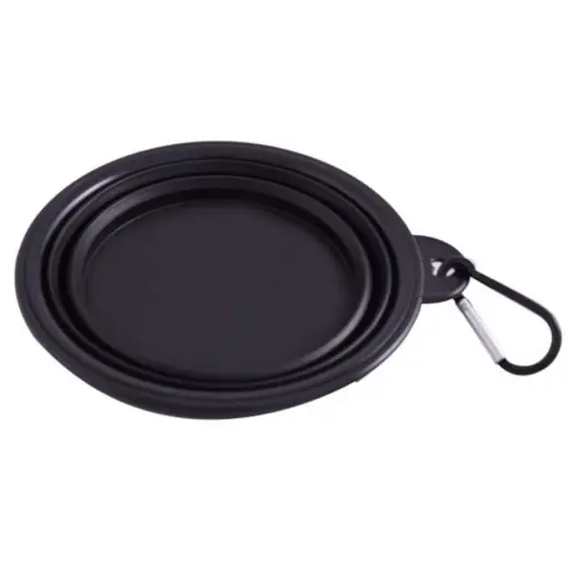 Portable Dog Bowl Black Flat